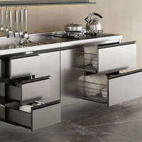 Cuisine complète en acier inoxydable monobloc avec évier, tiroirs et rangements pour cuisine intérieure et extérieure