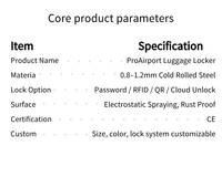 Casier intelligent de libre-service pour bagages, utilisation en intérieur, aéroport, gare, casier de stockage intelligent pour colis avec gestion cloud