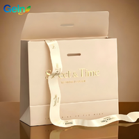 Bolsa de Regalo de Papel de Lujo con Asa y Logotipo Personalizado, 100 Unidades/Caja, para Clientes VIP, Regalos Corporativos