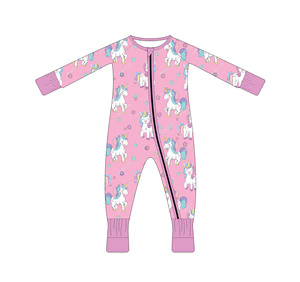 Nuovo Design <span class=keywords><strong>Pigiama</strong></span> Estivo per Neonati Manica Lunga in Bambù <span class=keywords><strong>con</strong></span> Stampa <span class=keywords><strong>Unicorno</strong></span> Cerniera YKK Comodo Antibatterico Abbigliamento per Bambini - Product Image 6