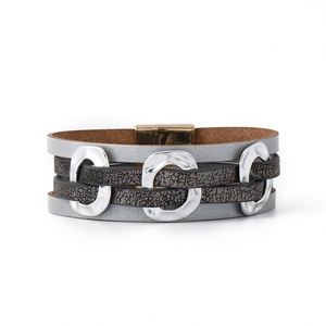 Pulsera de Cuero PU, Estilo Viral en Redes Sociales, Estándar Europeo, Regalo Metálico para Mujer, Retención de Color Técnica - Product Image 3