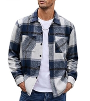 Chemise-veste en flanelle épaisse pour homme, décontractée et élégante, à carreaux, polyvalente