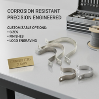 Collier de serrage en U robuste en acier inoxydable avec insert en caoutchouc pour tuyaux de carburant, d'eau et d'air, résistant à la corrosion et étanche