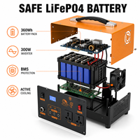 Baterai LiFePO4 500W Aman 720wh Inverter Gelombang Sinus Murni Pengisi Daya Surya MPPT Panel Surya USB-C PD Kit Daya Darurat Rumah