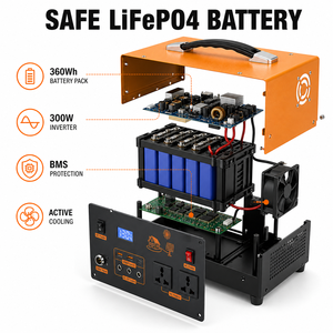 <span class=keywords><strong>Kit</strong></span> d'alimentation domestique d'urgence avec batterie LiFePO4 sécurisée 500W 720Wh, onduleur à onde sinusoïdale pure, chargeur <span class=keywords><strong>solaire</strong></span> MPPT, <span class=keywords><strong>panneau</strong></span> <span class=keywords><strong>solaire</strong></span> et USB-C PD - Product Image 5