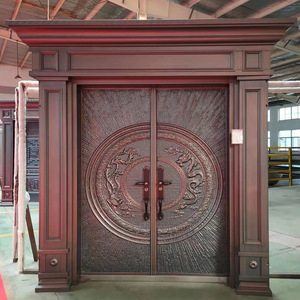 <span class=keywords><strong>Portail</strong></span> de cour chinois à double ouverture en <span class=keywords><strong>fer</strong></span> forgé et aluminium moulé, style Carmen Villa, antivol, pour maison de campagne auto-construite - Product Image 2