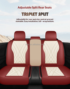 Coprisedili Auto in Pelle Premium Completi Universali per Cinque Posti, Accessorio Interno per Tutte le Stagioni, Compatibili con <span class=keywords><strong>Peugeot</strong></span> 508 3008 <span class=keywords><strong>2008</strong></span> - Product Image 5