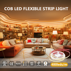 Tira de Luz LED COB Flexible, DC12V/24V, un Solo Color, 2700K 3000K 4000K 6500K, 480LEDs/m, 10MM, IP20 - Product Image 5