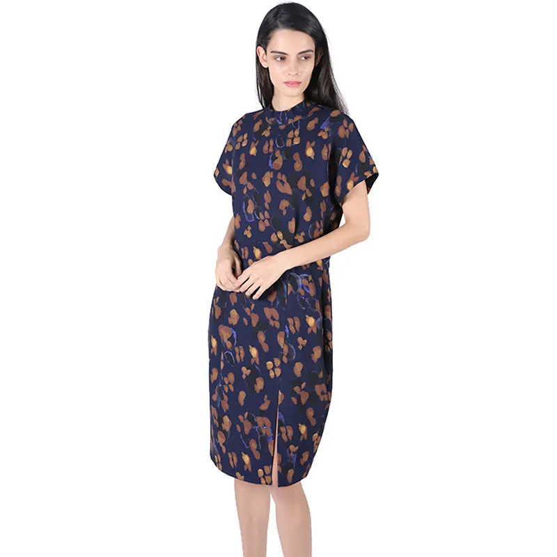 Chinese style modern short sleeve cheongsam dress floral