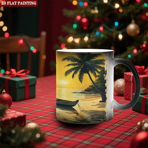 Mug en céramique noir givré 11oz, tasse à changement de couleur pour liquides chauds, cadeau original - Product Image 2
