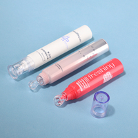 Tube cosmétique de baume à lèvres de luxe 10 ml avec applicateur boule ronde transparente, rose, rouge, blanc, emballage personnalisé