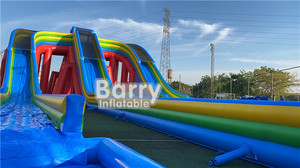 Hot bán tuyệt vời lớn vui vẻ trượt nước Inflatable 3 làn đường trượt nước Inflatable Ba làn đường trượt nước Inflatable - Product Image 5