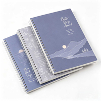 Carnet A5 avec couverture en PP recyclable, reliure spirale, 60 pages, impression personnalisée pour cadeaux