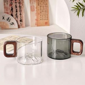 Taza de Té Moderna Reutilizable Ecológica de Vidrio de Borosilicato con Asa de Madera, Pequeña Capacidad de 90 ml para Uso en Oficina y Hogar - Product Image 1
