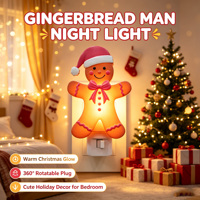 Veilleuse LED en forme de bonhomme en pain d'épices, fabrication OEM, à brancher, 360° ° Lampe de nuit douce et chaude à prise rotative, décoration de Noël pour la maison, cadeau en gros