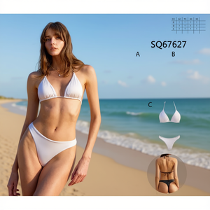 HDJ <b>Bikini</b> <b>Set</b> Triangular Top And Bottoms Size 42 44 46 48 White Black Brown SQ67627 - Product Image 2