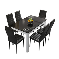 Meubles de salle à manger de la maison, 6 places, table à manger, design classique simple, moderne, élégant, en verre, nouveauté