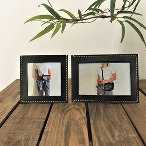 Custom-made PU leather photo <b>frames</b>, Korean-style minimalist desktop decorations, leather home decor picture <b>frames</b>. - Product Image 3