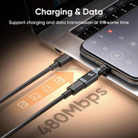 Adaptateur magnétique USB C à affichage numérique rotatif à 540 degrés, PD 240W, 9 broches, avec embouts USB C et Micro USB, câble de charge et de données USB C