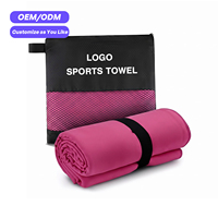 Serviette de sport en microfibre à séchage rapide pour activités de plein air, yoga, fitness, camping, escalade, course à pied, randonnée, voyage, respirante avec sac de rangement