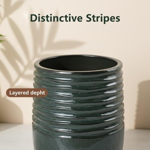 Pots de fleurs modernes <span class=keywords><strong>en</strong></span> céramique de grande taille <span class=keywords><strong>pour</strong></span> l'intérieur et l'extérieur, pots de bonsaï de jardin, trous de drainage, finition émaillée, jardinage, directement de l'usine - Product Image 3