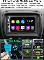 Autoradio stéréo avec écran tactile IPS, CarPlay, Android Auto, Bluetooth, AM/FM, compatible avec Accord, CRV, Element, Pilot, Odyssey, Civic 1990-2011