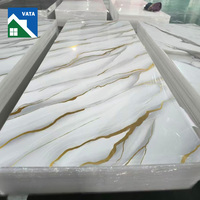 Nouveau Design Étanche Décor TV Mur Feuille PVC 3D UV Marbre Panneau Mural pour la Décoration Intérieure