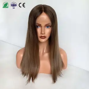 Factory Wholesale For Women Luxury Top quality Long Life 100% Virgin Raw European Russian Human Hair Kosher Jewish Lace Top Wig