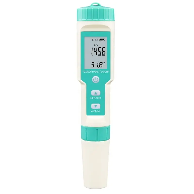 7 in 1 Convenient Digital PH meter/TDS/EC/Salinity/SG/ORP/TEMP Multifunctional Water Quality Tester PH Meter Pen