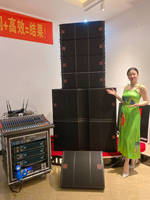 Altavoz PA de 800W, Pasivo, de Dos Vías, Tipo Line Array, con Dos Altavoces de 10 Pulgadas, Sistema de Sonido Profesional para Iglesias, con Estuche de Transporte