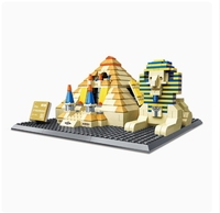 Baustein-Set Berühmtes Wahrzeichen-Modell Kleine Teile Montage-Set Ägyptische Pyramiden von Gizeh, Kairo Baustein-Spielzeug