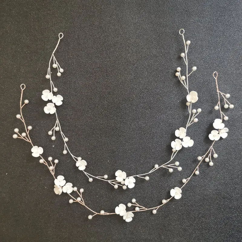 SLBRIDAL Ikat Kepala Pengantin Wanita, Aksesori Rambut Pernikahan Bunga Berlian Imitasi Kristal 3 Warna Perhiasan Pengiring Pengantin Perempuan