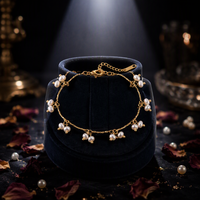 Ensemble de colliers minimalistes tendance en acier inoxydable plaqué or avec imitation perles – Bijoux délicats, élégants et polyvalents, idéal comme cadeau