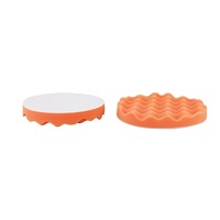 Tampon de polissage en mousse orange rond pour le detailing automobile, applicateur de cire, éponge pour polisseuse auto, plusieurs tailles disponibles