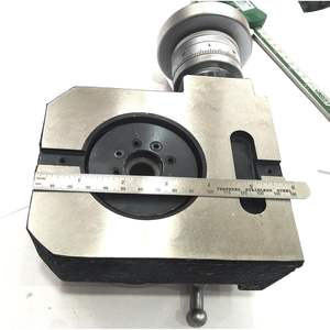 ASSORTS โต๊ะหมุนแนวนอนและแนวตั้ง HV4 สำหรับเครื่องกัด ขนาดเส้นผ่านศูนย์กลาง 110 มม. สีดำและสีเทา ผลิตจากเหล็กเครื่องมือ - Product Image 5