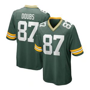 绿湾橄榄球球衣男女通用 # 10 爱情 # 8 号雅各布压纹数字透气 100% 聚酯纤维定制美国队球衣 - Product Image 3