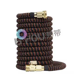 สายยางรดน้ำแบบยืดหดได้ 50 ฟุต 100 ฟุต ทำจากเส้นใยโพลีเอสเตอร์ หัวฉีดน้ำทองแดง สำหรับรดน้ำสนามหญ้า - Product Image 3