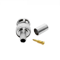 Connecteur BNC mâle à sertir pour câble coaxial RG59, idéal pour les systèmes de vidéosurveillance, les équipements de test et les applications RF.