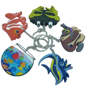 Mooie Sea World Pvc Sleutelhanger/Nieuwe Ontwerp Marine Animal Sleutelhangers