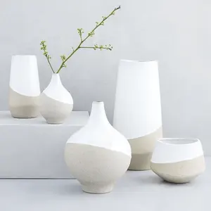 Vases élégants pour centre de table de mariage, décoration intérieure en céramique blanche, 1 pièce