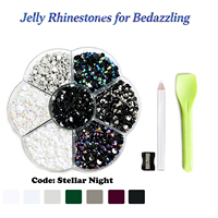 Strass en résine gelée à dos plat 3mm, 7 couleurs, pour nail art, décoration de gobelets, artisanat, Noël et fêtes, faible MOQ, expédition rapide