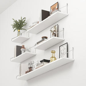 定制现代办公家庭浴室壁挂式储物收纳架天然乡村套装<span class=keywords><strong>3</strong></span>个浮动搁板实木展示 - Product Image 4