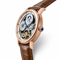 Nuevo Reloj Mecánico de Alta Gama para Hombre, de Aleación, con Doble Hora, 43 mm, Resistente al Agua, de Cuerda Automática, Estilo Ejecutivo, 30 m