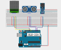 Kit électronique interactif pour débutants avec capteur ultrasonique, écran LCD I2C 1602 et LED multicolores pour les laboratoires de radar de distance