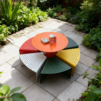 Ensembles de tables et chaises de jardin en métal, style moderne, portables, adaptés aux cafés, salons de thé, jardins, cours, plages