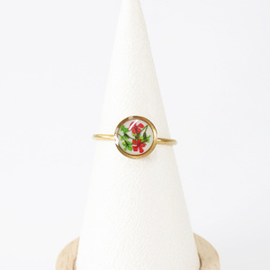 33 Designs Bague réglable en acier inoxydable avec fleur de mignonnette et fleurs stabilisées en résine, bijoux pour femmes - Product Image 6