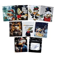 Sachets Mylar refermables 2x2,4 pouces anti-odeur avec fenêtre unilatérale pour biscuits, cigares, cadeaux – Motifs holographiques variés – Articles en stock