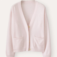Pull en cachemire pour femmes, style décontracté, design simple, cardigan uni à col en V tricoté avec poches