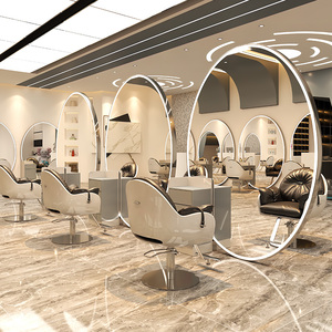 <span class=keywords><strong>Miroir</strong></span> de salon de beauté <span class=keywords><strong>LED</strong></span> double face pleine longueur pour station de coiffure et maquillage - Product Image 2