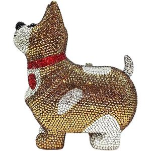 Women Exquisite Dog Rhinestone Evening Bag Puppy Bright Crystal <b>Clutch</b> Purse Shinny Handbag for Festival Prom <b>Wedding</b> - Product Image 2